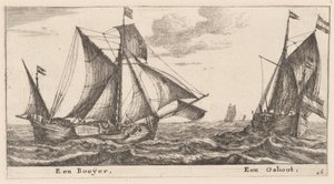 Un Boeier e un Galliot da Reinier Nooms, called Zeeman