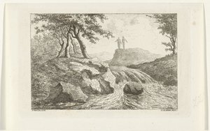 Paesaggio con cascata