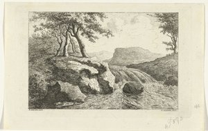 Paesaggio con cascata