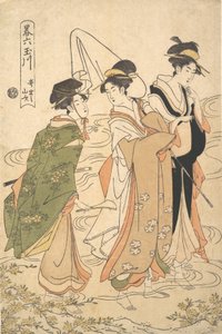 Rose di montagna di Ide Ide no Yamabuki, dalla serie Una parodia dei sei fiumi di gioielli Y..., ca. 1795