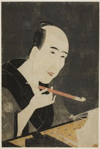 Ritratto di Santo Kyoden, il maestro di Kyobashi (Edo hana Kyobashi natori) da Rekisentei Eiri