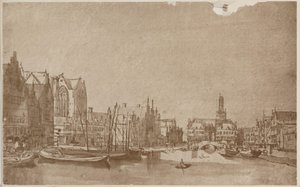 Anonimo Rokin Amsterdam visto verso Damsquare da Rembrandt