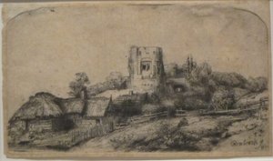 Paesaggio con torre quadrata da Rembrandt