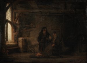 La moglie di Tobia con una capra da Rembrandt