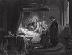 La resurrezione della figlia di Giairo, Marco, cap. V, versetti 35, 42 da Rembrandt Harmensz. van Rijn (after)
