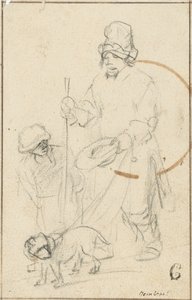 Un ragazzo mendicante cieco e un cane da Rembrandt van Rijn