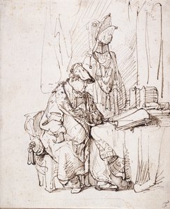 Un attore nel suo camerino da Rembrandt Harmensz. van Rijn