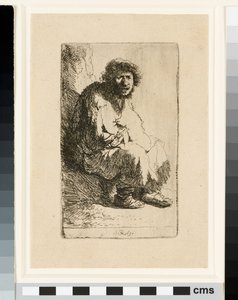 Mendicante seduto su una sponda da Rembrandt van Rijn
