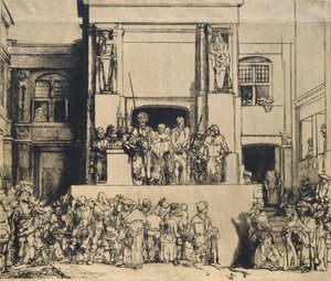 Cristo presentato al popolo: piatto oblungo da Rembrandt van Rijn