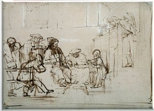 Gesù bambino con i dottori da Rembrandt van Rijn