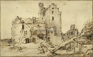 Castello di Kostverloren in rovina da Rembrandt van Rijn