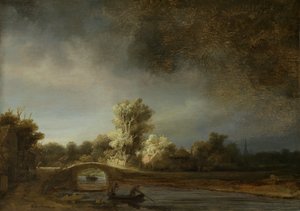 Paesaggio con ponte di pietra da Rembrandt van Rijn