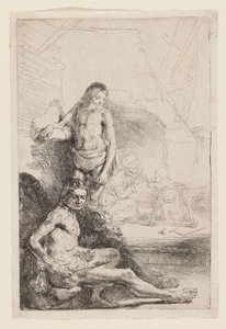 Nudo maschile seduto e in piedi, c.1646 da Rembrandt Harmensz. van Rijn