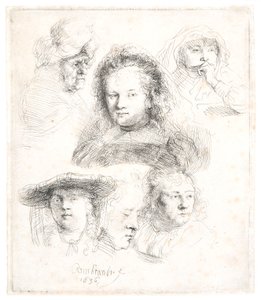 Studi della testa di Saskia e altri