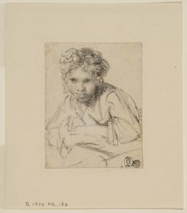 Studio per il dipinto "Una ragazza alla finestra" (prima del 1645) da Rembrandt van Rijn