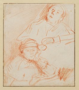 Due studi di Saskia, circa 1636 - 1637 da Rembrandt van Rijn