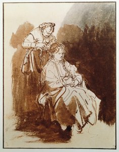 Giovane donna alla sua toilette. Capelli di una vecchia domestica