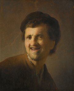 Giovane che ride (busto) da Rembrandt van Rijn (circle of)