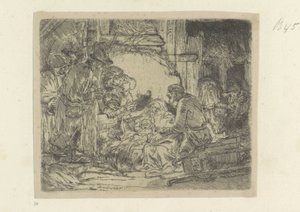 Adorazione dei pastori: con la lampada a olio da Rembrandt van Rijn