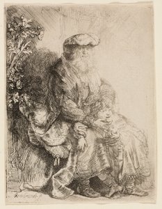 Abramo che accarezza Isacco da Rembrandt van Rijn