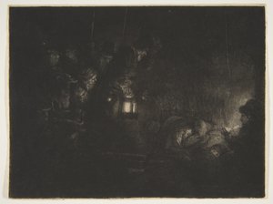 Adorazione dei pastori: un pezzo notturno da Rembrandt van Rijn
