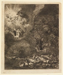 Angelo che appare ai pastori da Rembrandt van Rijn