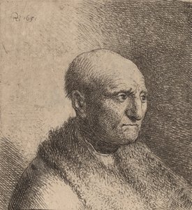 Uomo Calvo in un Mantello di Pelliccia da Rembrandt van Rijn