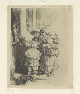 Famiglia mendicante riceve un
