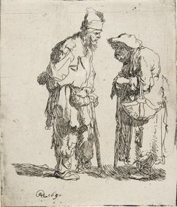 Mendicante e mendicante donna che conversano, 1630 da Rembrandt van Rijn