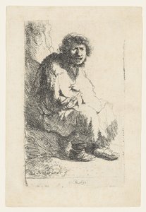 Mendicante seduto su una banca, 1630