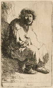 Mendicante seduto su una riva, 1630