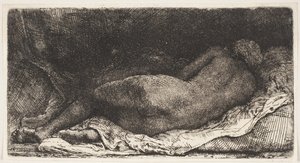 Ragazza africana nera sdraiata da Rembrandt van Rijn