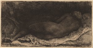 Donna Nera Distesa da Rembrandt van Rijn