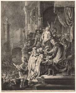 Cristo davanti a Pilato: Grande lastra da Rembrandt van Rijn