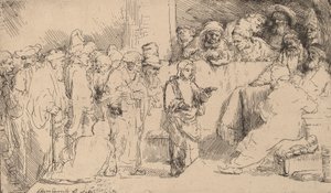 Cristo che disputa con i dottori: uno schizzo da Rembrandt van Rijn