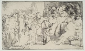 Cristo disputa con i dottori, uno schizzo da Rembrandt van Rijn