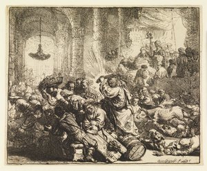 Cristo scaccia i mercanti dal tempio da Rembrandt van Rijn