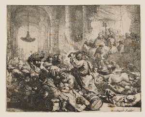 Cristo che scaccia i cambiavalute dal Tempio da Rembrandt van Rijn