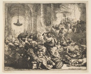 Cristo Scaccia i Mercanti dal Tempio da Rembrandt van Rijn