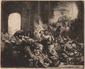 Cristo che scaccia i mercanti dal tempio da Rembrandt van Rijn
