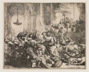 Cristo scaccia i mercanti dal tempio da Rembrandt van Rijn