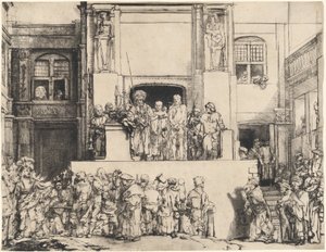 Cristo presentato al popolo: Piatto oblungo da Rembrandt van Rijn