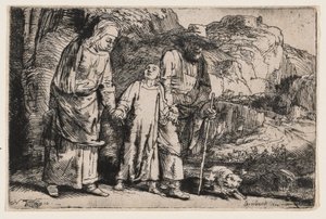 Cristo che torna dal Tempio con i suoi genitori da Rembrandt van Rijn