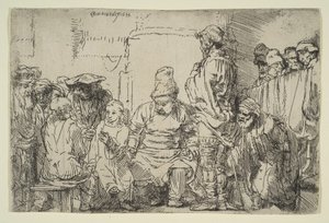 Cristo seduto che disputa con i dottori, 1654 da Rembrandt van Rijn