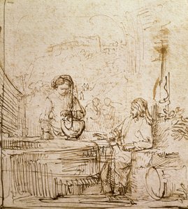 Cristo e la donna di Samaria da Rembrandt van Rijn