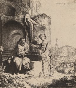 Cristo e la donna di Samaria tra le rovine, 1634 da Rembrandt van Rijn