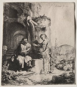 Cristo e la donna samaritana tra le rovine, 1634 da Rembrandt van Rijn