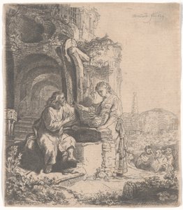 Cristo e la donna di Samaria tra le rovine, 1634 da Rembrandt van Rijn