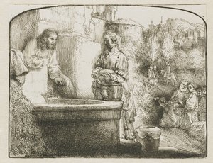 Cristo e la donna di Samaria da Rembrandt van Rijn