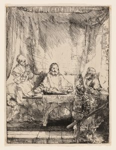 Cristo a Emmaus: La lastra più grande da Rembrandt van Rijn
